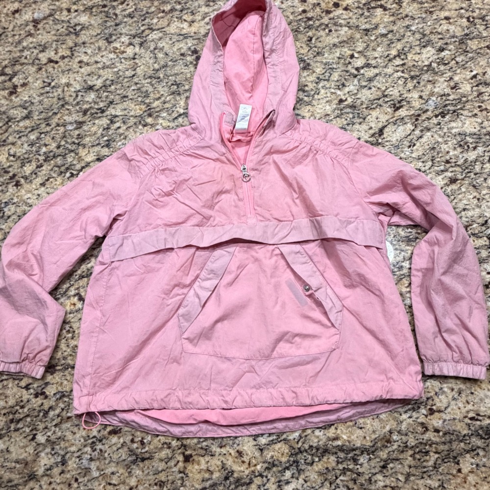 Ivivva by Lululemon Girls Pink Half Zip Hooded Windbreaker Jacket Size 6 ws